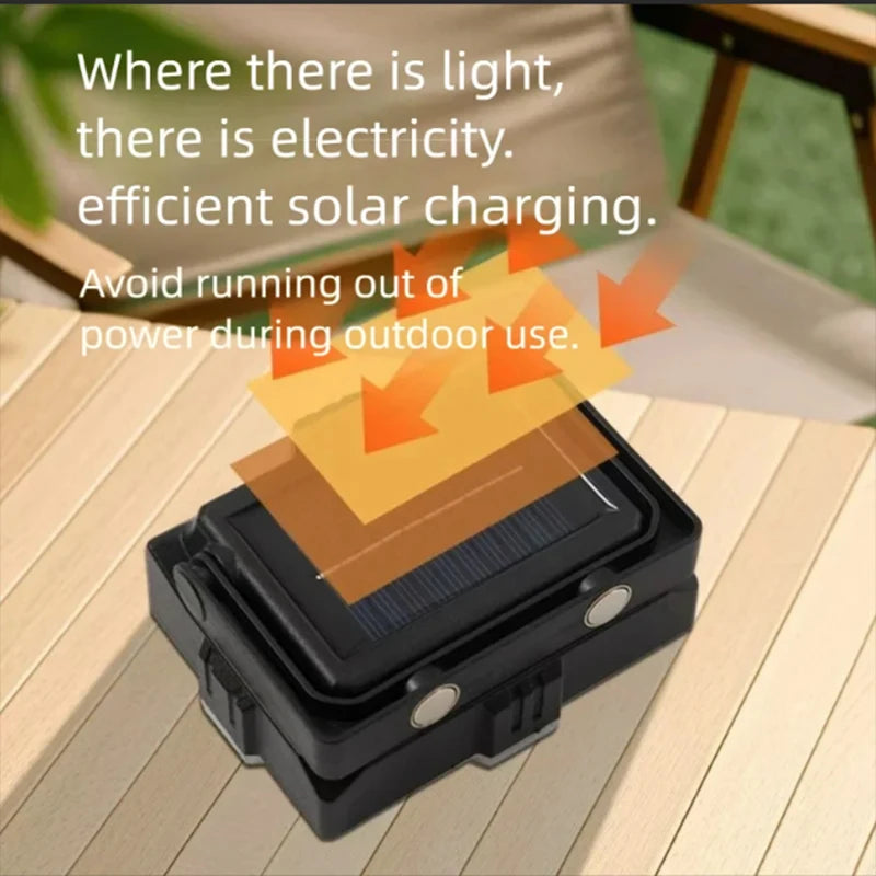 Solar Camping Light, LED Outdoor Lights 4 Modes, Portable Rechargeable Camping Lantern IP65 for Tent, Emergency Breakdown