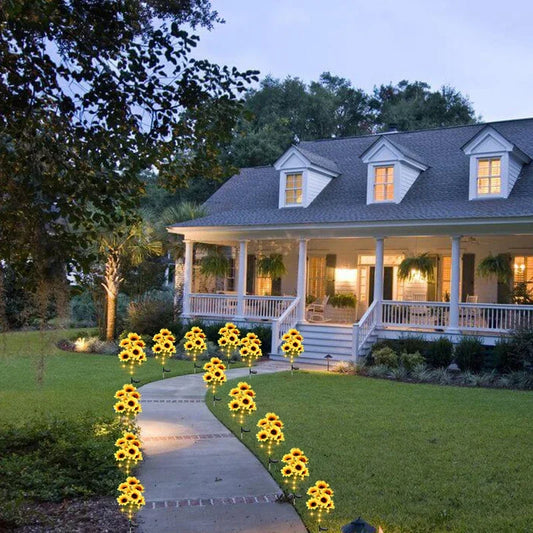 7 Heads LED Solar Simulation Sunflower Light Garden Yard Lawn Night Lights Landscape Lamp Home Decoration Christmas Flower Light