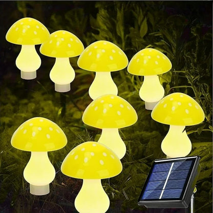 Solar Cute Mushroom String Light 8 Mode Lighting Effect Outdoor Waterproof Courtyard Garden Lawn Christmas Decor Landscape Light