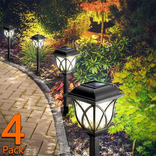 Led Solar Lawn Lights Outdoor Waterproof Warm Light Garden Decoration Lamp For Walkway Path Villa Yard Driveway
