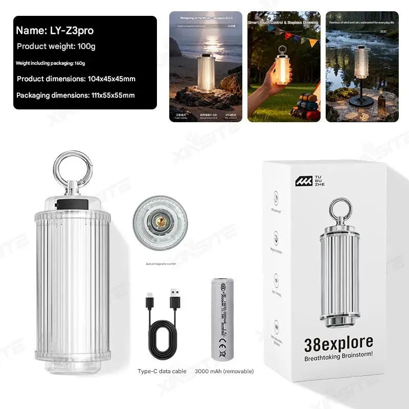 Light Type-c Rechargeable Camping Lanterns Outdoor Tent Lamp Powerful Mini LED Flashlights Camp Light