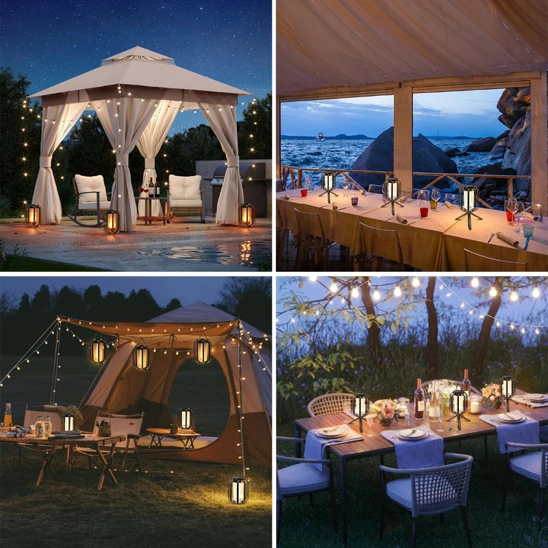 Solar Lanterns Outdoor Hanging Lights Waterproof 2 Charging Way Solar Flame Light for Outside Decorative Lantern for Christmas