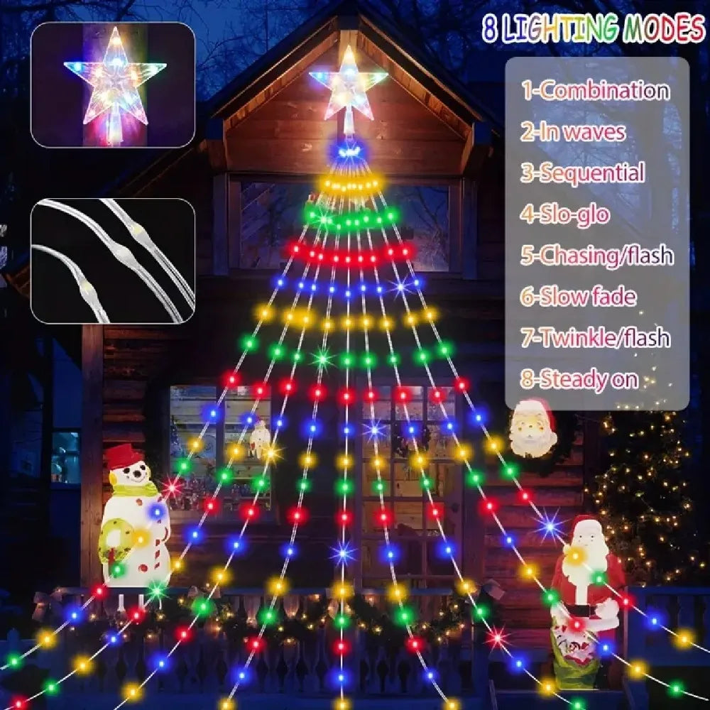 LED Outdoor Christmas Tree Decorations Lights USB 2/3M Waterproof Fairy String Lights 8 Modes Indoor Yard Wedding Party Lighting