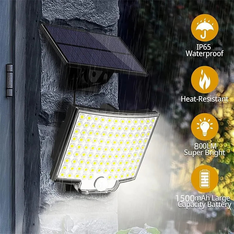 106 LED Super Bright Solar Light Outdoor Motion Sensor Solar Strong Power COB Garden Wall Lamp IP65 Waterproof 4 Working Modes
