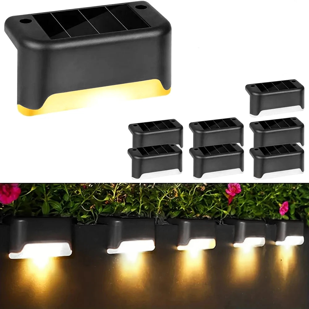 16 PCs of solar outdoor deck lights commercial street LED step lights suitable for balconies terraces stairs fences lanes paths