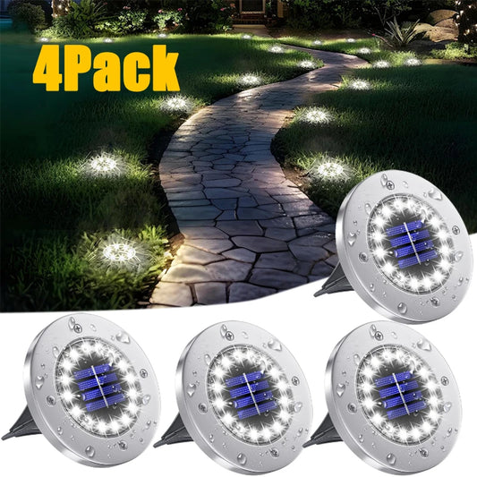Solar Ground Lights 4/2/1Pack Outdoor Waterproof，8/20LED In-Ground Landscape Lighting for Garden Pathway Yard Driveway Decor