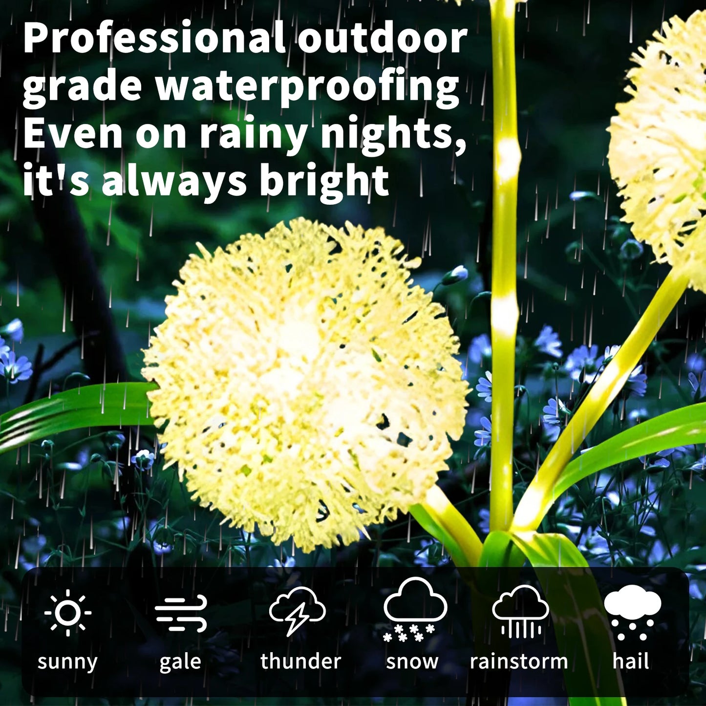 Solar Lights Outdoor Garden Decor,Solar Garden Lights Decorative Dandelion with LED Waterproof Solar Lights Outdoor for Yard