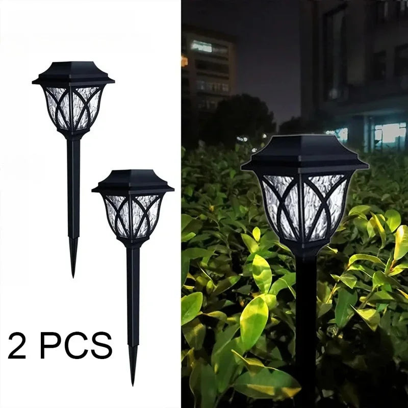 Led Solar Lawn Lights Outdoor Lamp Waterproof Warm Light Garden Courtyard for Walkway Path Villa Landscape Lights