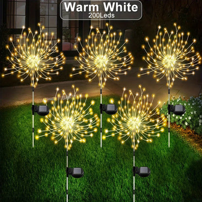 1 Pack Solar Fireworks Lights Outdoor,Holiday Lighting Firework Lights For Garden Patio,Halloween,Christmas,Wedding,Wall Decor