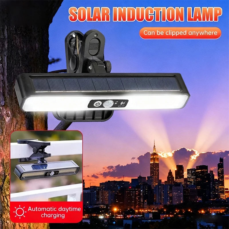 Solar Lamps for Outdoor, 2 Pack Clip-on With Motion Detector, 3 Modes Outdoor, IP65 Waterproof Garden Fence Gutter Pathway