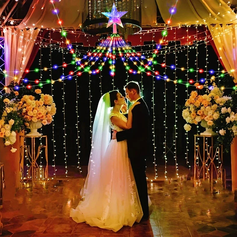 LED Outdoor Christmas Tree Decorations Lights USB 2/3M Waterproof Fairy String Lights 8 Modes Indoor Yard Wedding Party Lighting