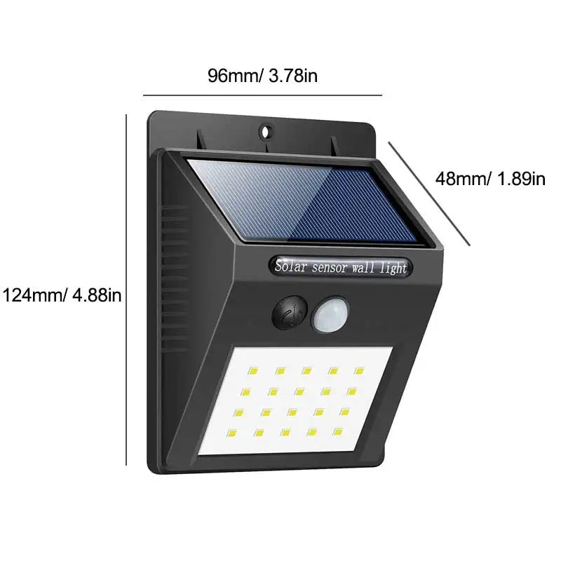 1/2/4/6Pcs 100 LED Wall Lights Outdoor Solar Lamp PIR Motion Sensor Solar Powered Sunlight Street Light for Garden Decoration