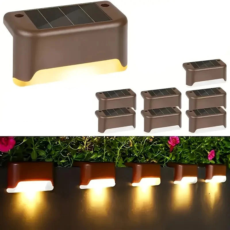 16 PCs of solar outdoor deck lights commercial street LED step lights suitable for balconies terraces stairs fences lanes paths