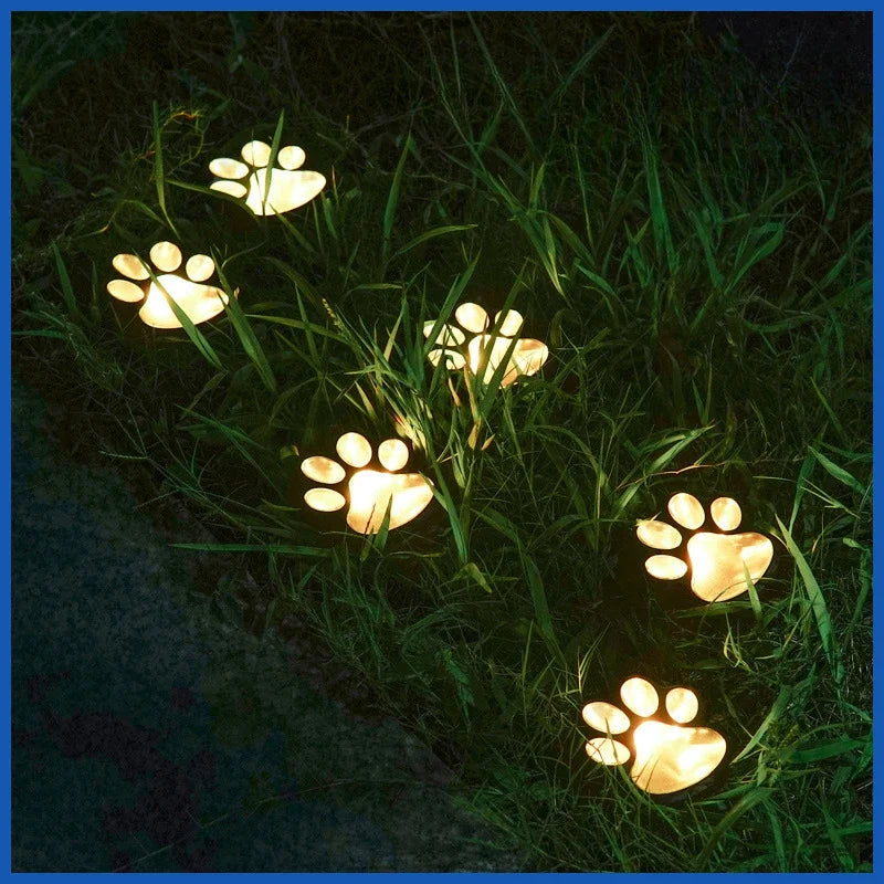 3pcs Solar Powered Dog Paw Print Lights Outdoor Waterproof Gifts for Pet Lovers for Garden Patio Yard Walkway Driveway Decor