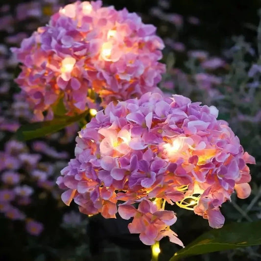 LED Hydrangea Lights Outdoor Waterproof Light for Path Yard Patio Courtyard Garden Ambience Ornamental Lights 1pc Solar-Powered