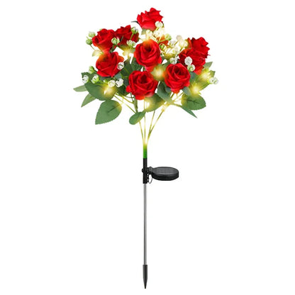 LED Solar Light Waterproof Azalea Solar Flowers Lamp Outdoor Decorative for Garden Yard Lawn Path Lighting Holiday Wedding Decor