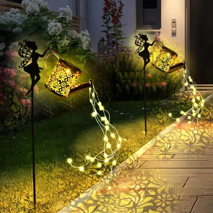 Solar Watering Can Lights Outdoor Garden Fairy Light Waterproof Solar Hanging Kettle Lights for Patio Villa Path Decor Lawn Lamp