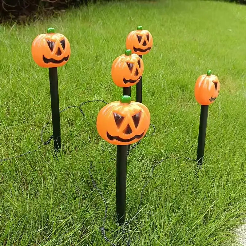 5 Pack Solar Halloween LED Garden Light Outdoor Lawn Decoration Lamp Waterproof Ground Plug Light For Yard Walkway Party Festive
