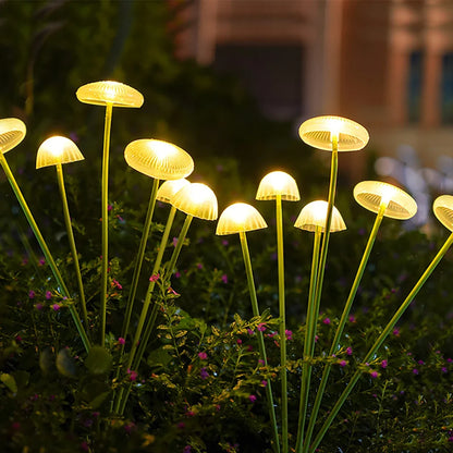 LED solar jellyfish mushroom lamp, used for outdoor courtyard landscape decoration lighting, suitable for lawns, garden terraces