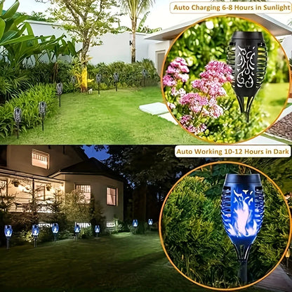 12LED Solar Flame Halloween Exclusive Torch Light Flickering Lamp Waterproof Garden Decoration Outdoor Lawn Path Yard Floor Lamp