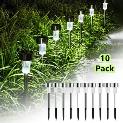 10pcs Solar Lawn Lights IP44 Waterproof Outdoor Garden Lighting for Halloween Christmas Party Yard Patio Pathway Landscape Decor