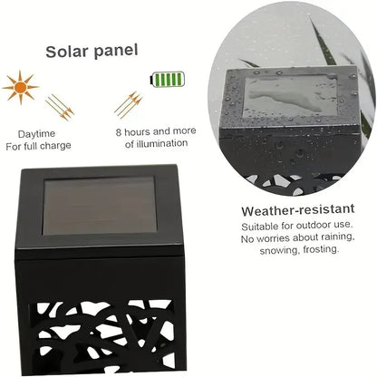 1-6Pcs Solar Outdoor Garden Light LED Hollow Carved Path Landscape Lawn Light For Garden Courtyard Terrace And Sidewalk Lighting