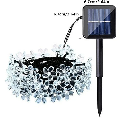 5M 20LED Solar String Lights Outdoor Waterproof 8 Mode Battery Operated Cherry Flower Light Garden Party Decoration