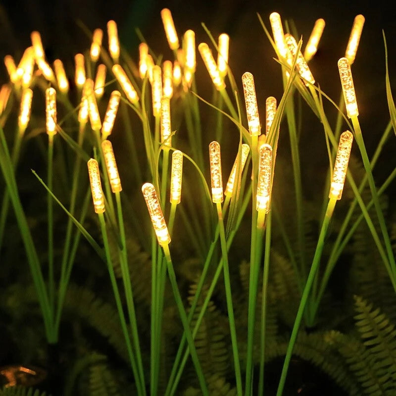 1PC LED Solar Reed Garden Lights Outdoor Waterproof Plug-in Stake Lights Landscape Decoration Lamp For Pond Patio Yard Pathway