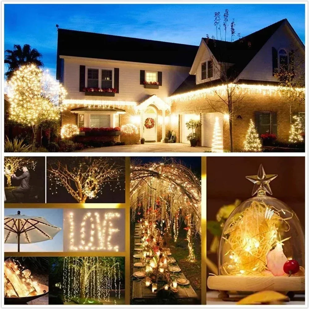 DIY Solar Led Light Outdoor Festoon Led Lamp Solar Garden Light Outdoor Waterproof Fairy Garland String Christmas Lights Decor