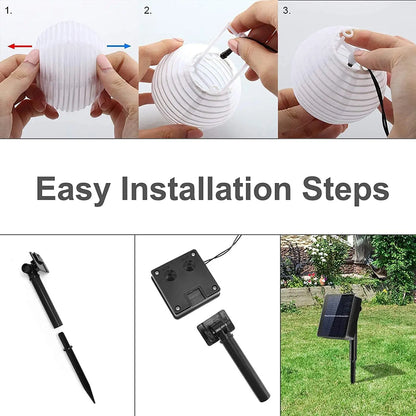Solar Lantern String Lights Waterproof Outdoor LED Garland Fairy Light Patio Garden Decoration Light for Christmas Wedding Party