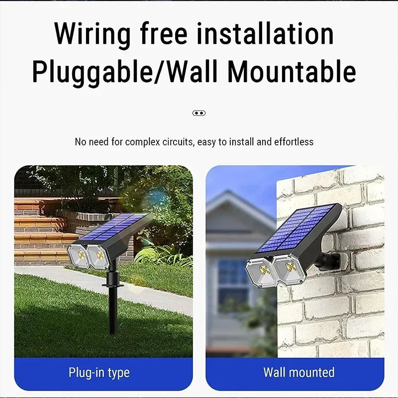 RGB Solar Spot Light 18 LED Outdoor Waterproof Color Changing Multicolor Pathway Patio Gate Fence USB/Solar Landscape Spotlight