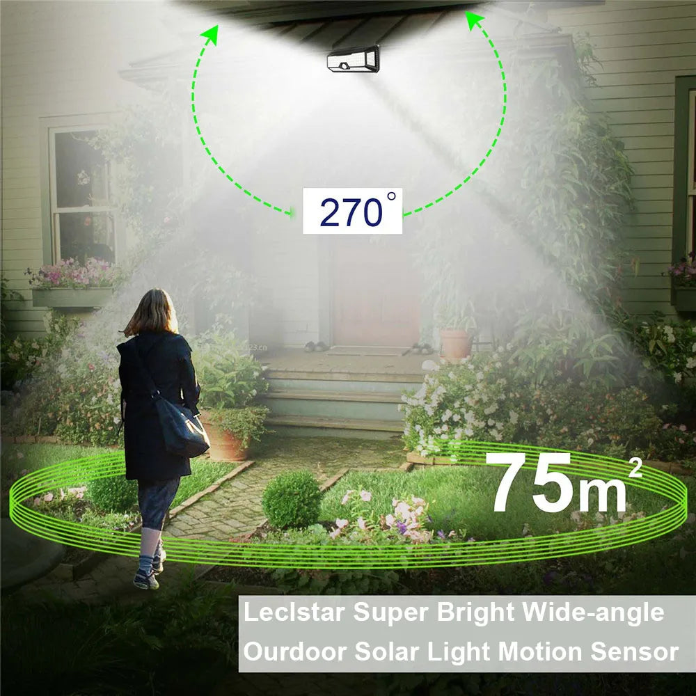 268 LED Solar Led Light Outdoor Garden Decoration Wall Lamp With 3 Mode IP65 Waterproof Solar Motion Sensor Light for Yard Door