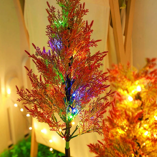 Garden Access Landscape Lights Colourful Solar Pine Tree Lights, Outdoor Solar Christmas Holiday Decoration Lawn Lights