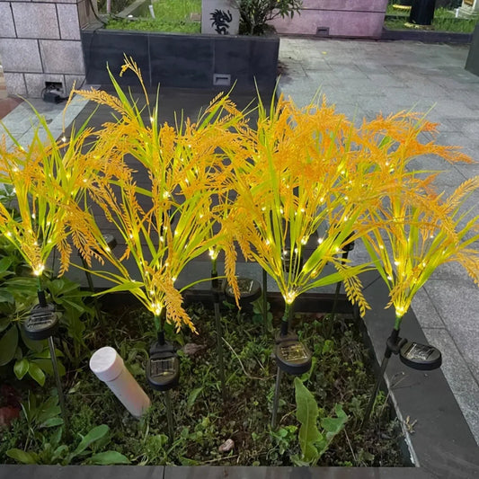 1PC 7Head Solar Powered Wheat Ear Ground Mounted Light,Suitable for Courtyard,Garden,Lawn,Outdoor,Camping,Party Decoration