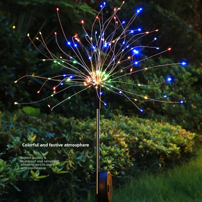 60LEDS Solar Firework Lights Waterproof Garden Lights Outdoor Solar Lights 8 Modes Landscape Lighting for Courtyard Pathway