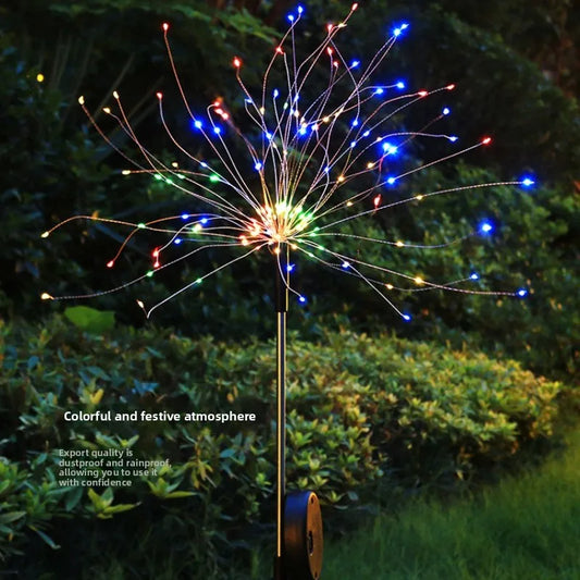 60LEDS Solar Firework Lights Waterproof Garden Lights Outdoor Solar Lights 8 Modes Landscape Lighting for Courtyard Pathway