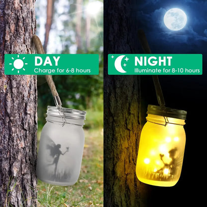 Solar Mason Jar Light Solar Lantern Fairy Lights Waterproof IP65 Hanging Standing Solar Lamp Garden Ornament for Patio Lawn
