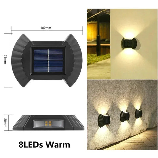 LED Solar Outdoors Lamp Outdoor Garden Waterproof Solar Light For Fence Lighting Wall Courtyard Decor Solar Powere Wall Light  ﻿
