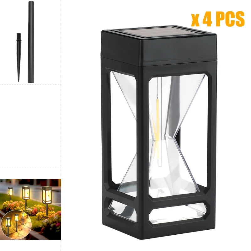Solar Retro Simulation Hourglass Night Lights Home Office Courtyard Street Decoration Unique Gift Camping Site Atmosphere Lights