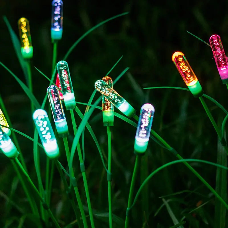 1PC LED Solar Reed Garden Lights Outdoor Waterproof Plug-in Stake Lights Landscape Decoration Lamp For Pond Patio Yard Pathway