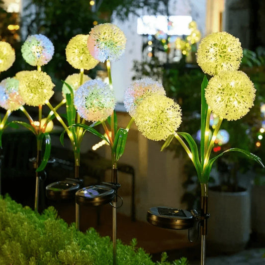 Solar Powered Warm/colorful 3 Heads Onion Head Light for Garden Lawn Patio Pathway Outdoor Light Battery-operated Garland