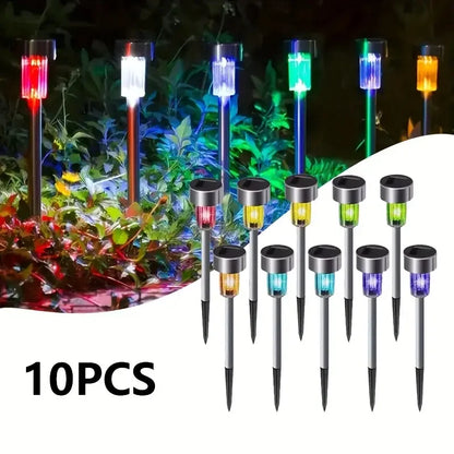 10pcs Solar Lawn Lights IP44 Waterproof Outdoor Garden Lighting for Halloween Christmas Party Yard Patio Pathway Landscape Decor