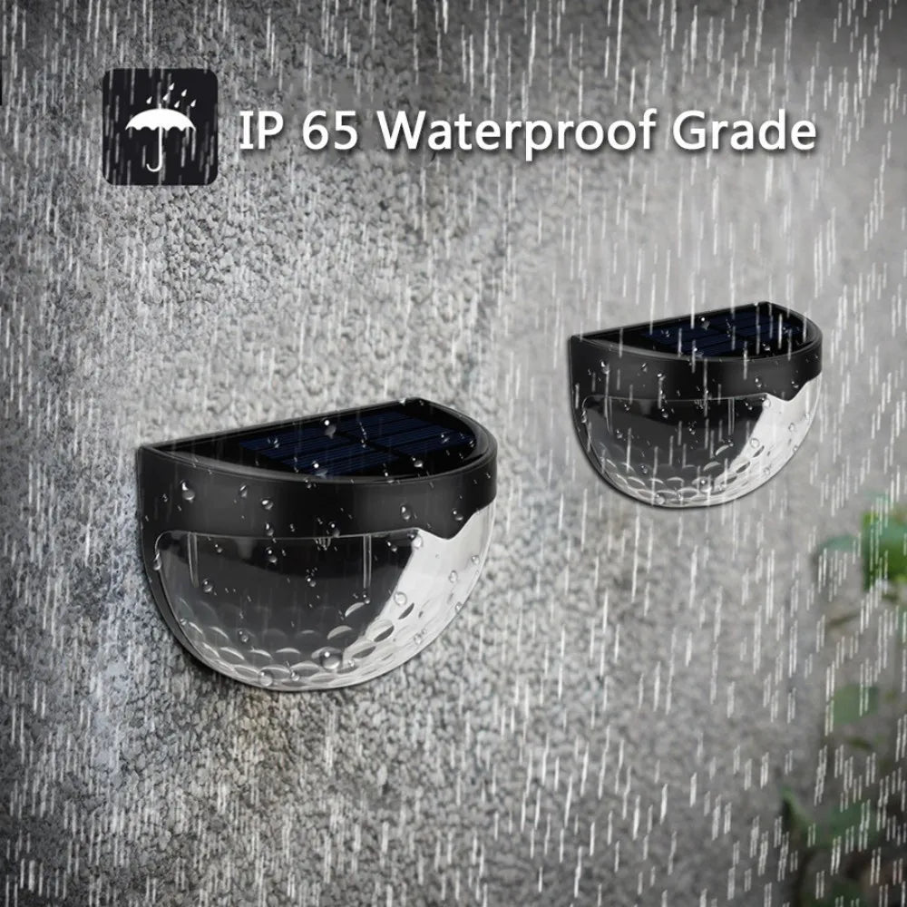 2pcs 6LED Solar Staircase Lights Waterproof Night Wall Lights Balcony Garden for Outdoor Courtyard Decoration Street Stair Fence