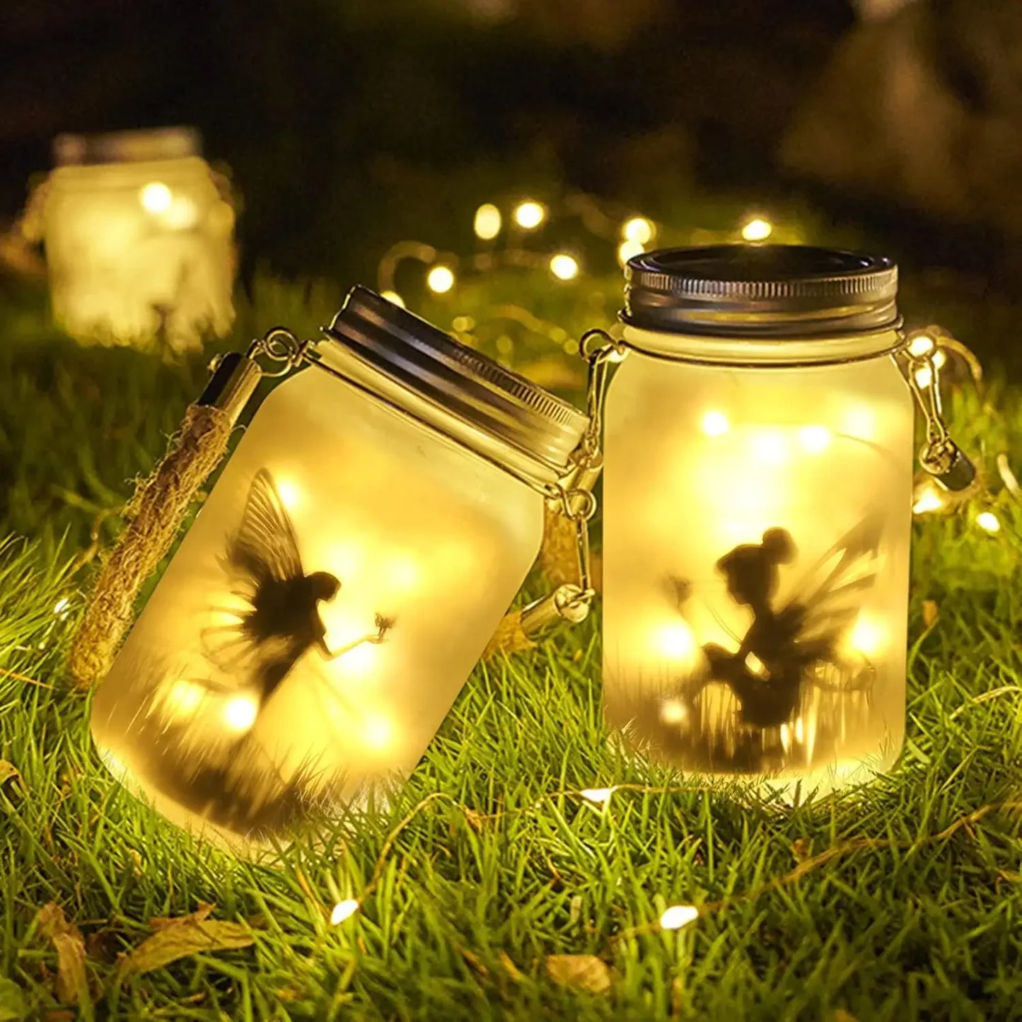 Solar Mason Jar Light Solar Lantern Fairy Lights Waterproof IP65 Hanging Standing Solar Lamp Garden Ornament for Patio Lawn