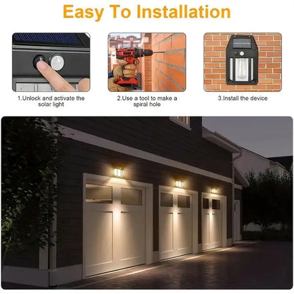 1/2/4/8 Solar Wall Lights IP44 Motion Sensor LED Lantern Wall Mounted Suitable for Outdoor Lighting on Courtyard Porch Decks