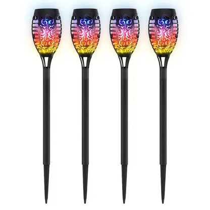 1/2/4/6/8/10Pcs Solar Flame Torch Lights Flickering Light Waterproof Garden Decoration Outdoor Lawn Path Yard Patio Floor Lamps