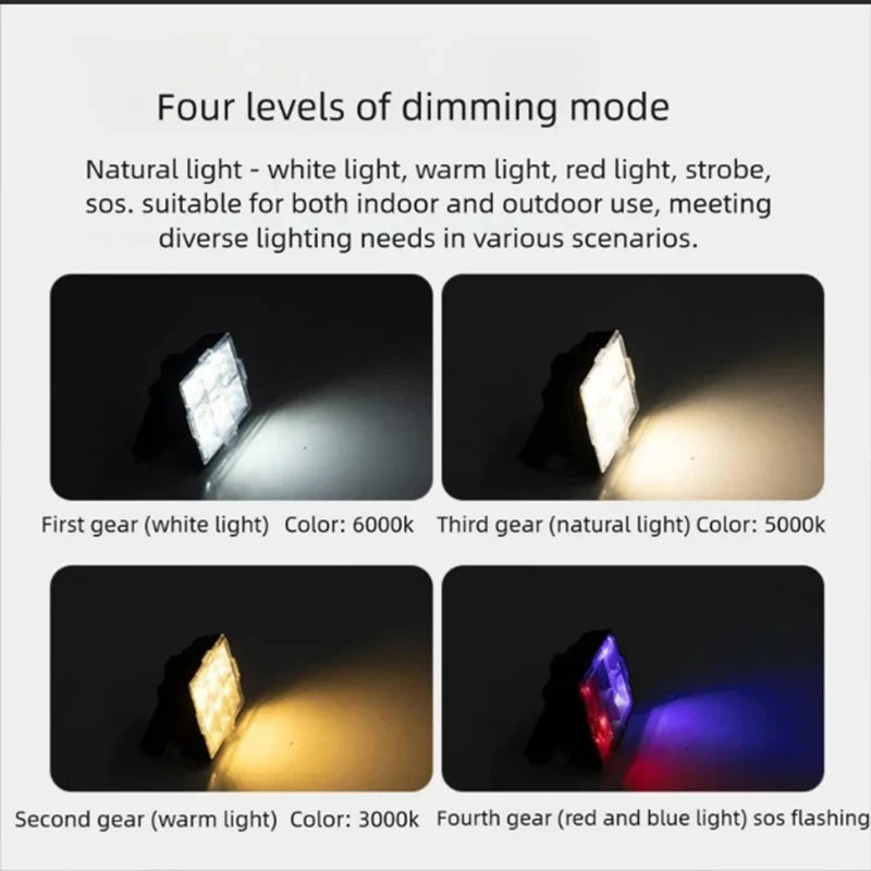 Solar Camping Light, LED Outdoor Lights 4 Modes, Portable Rechargeable Camping Lantern IP65 for Tent, Emergency Breakdown