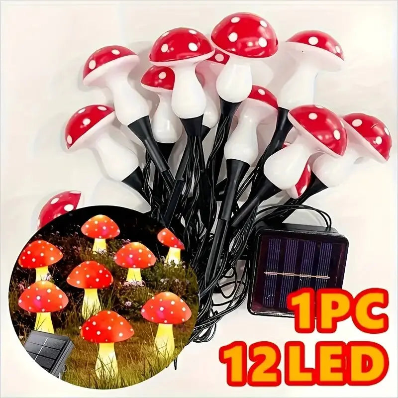 1PC Solar Mushroom Path Lights,8 Modes Outdoor Waterproof LED Lamp,Landscape Lights For Garden,Lawn,Yard,Pathway,Terrace Decor