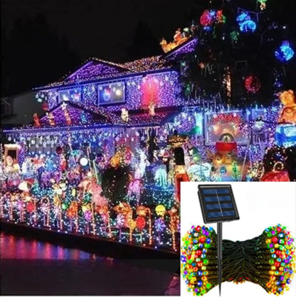 LED Outdoor Led Solar String Lights Fairy Light Solar Powered Garland Lights 8 Mode Garden Wedding Decoration Waterproof