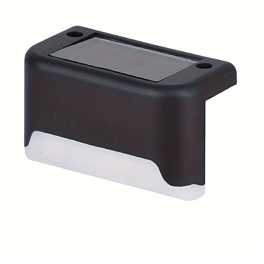 4PCs Of Solar Step Warm Light Railing Fence Lamp Outdoor Garden Light Stair Wall Decorative Control Waterproof For Parks Bridges